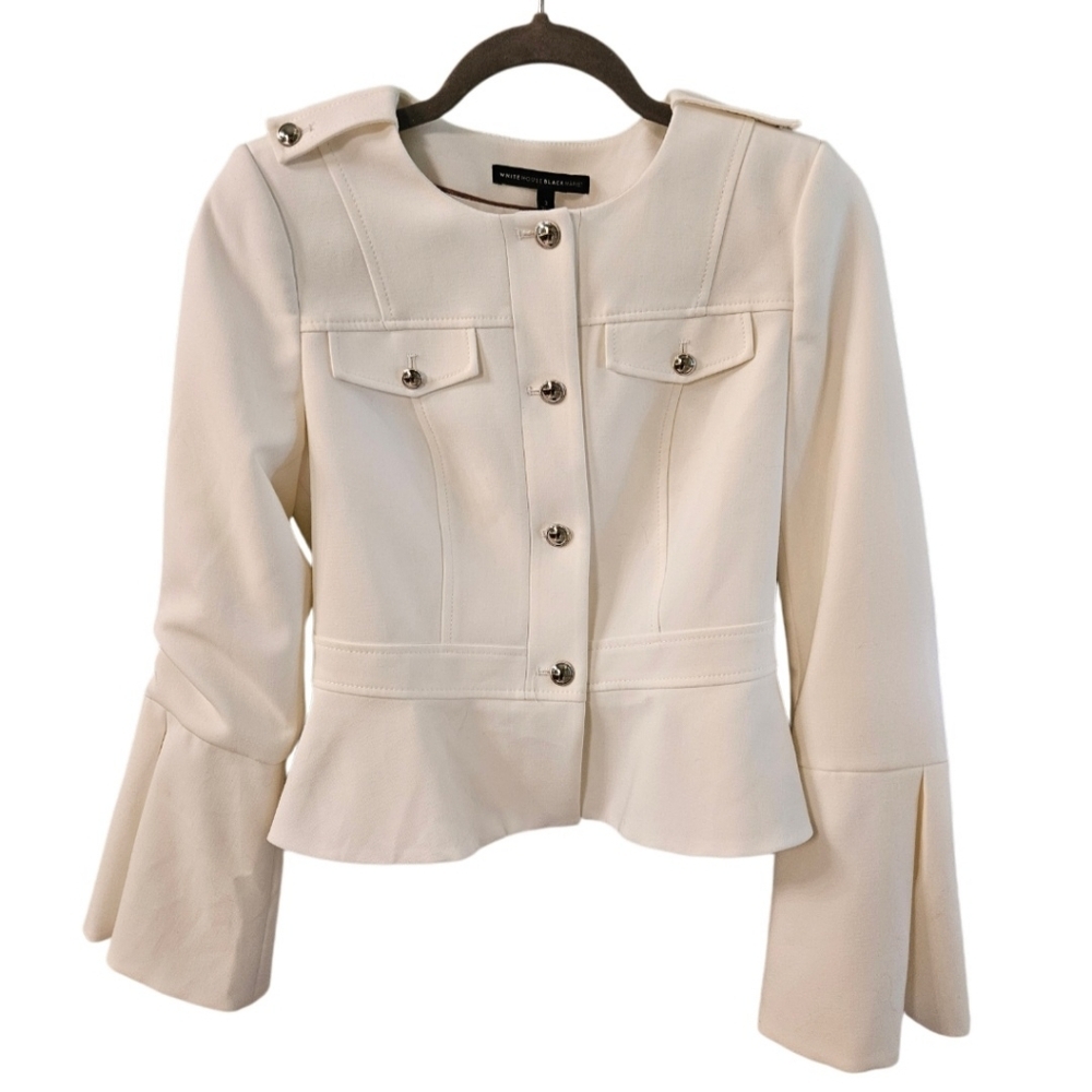 White House Black Market bell sleeve peplum jacket blazer